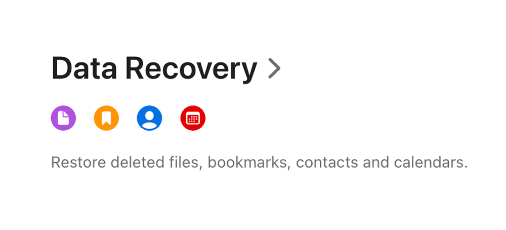 Data recovery in iCloud