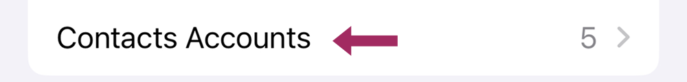 Contact accounts on iPhone