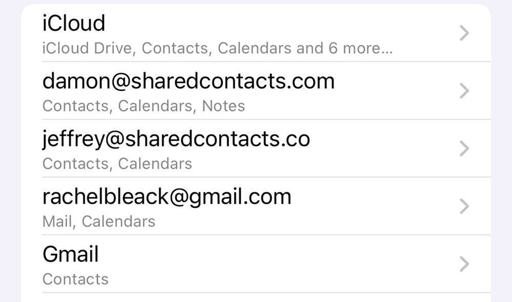 Synced Google accounts with iPhone